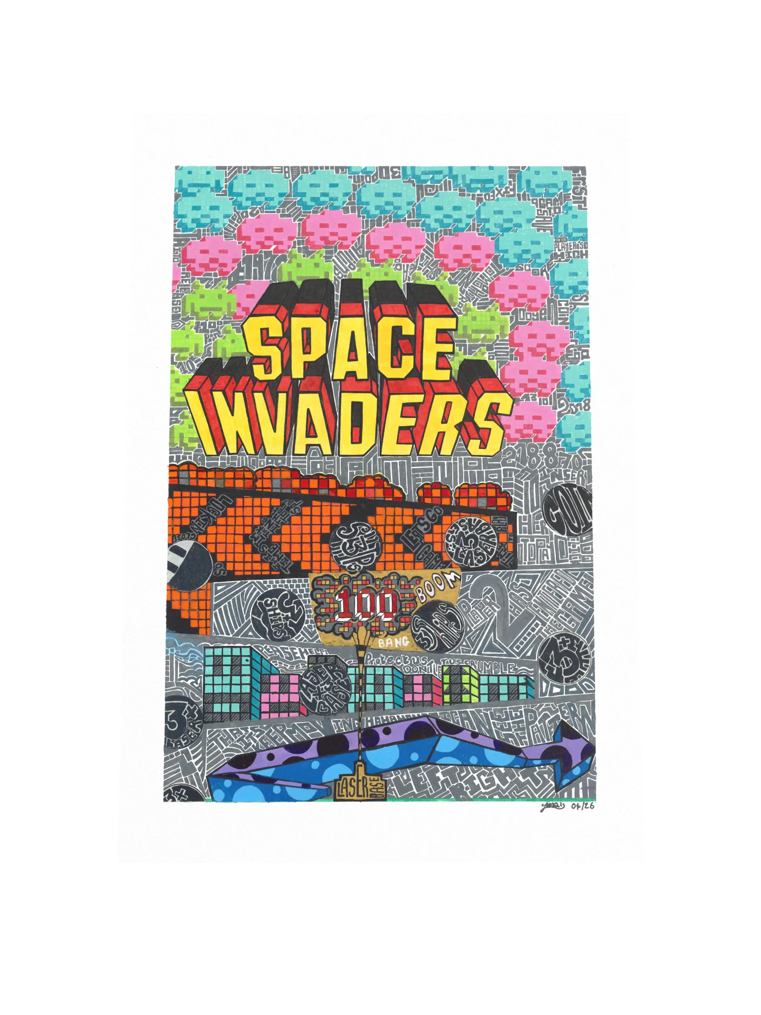 Retro Space Invaders Poster product image (1)