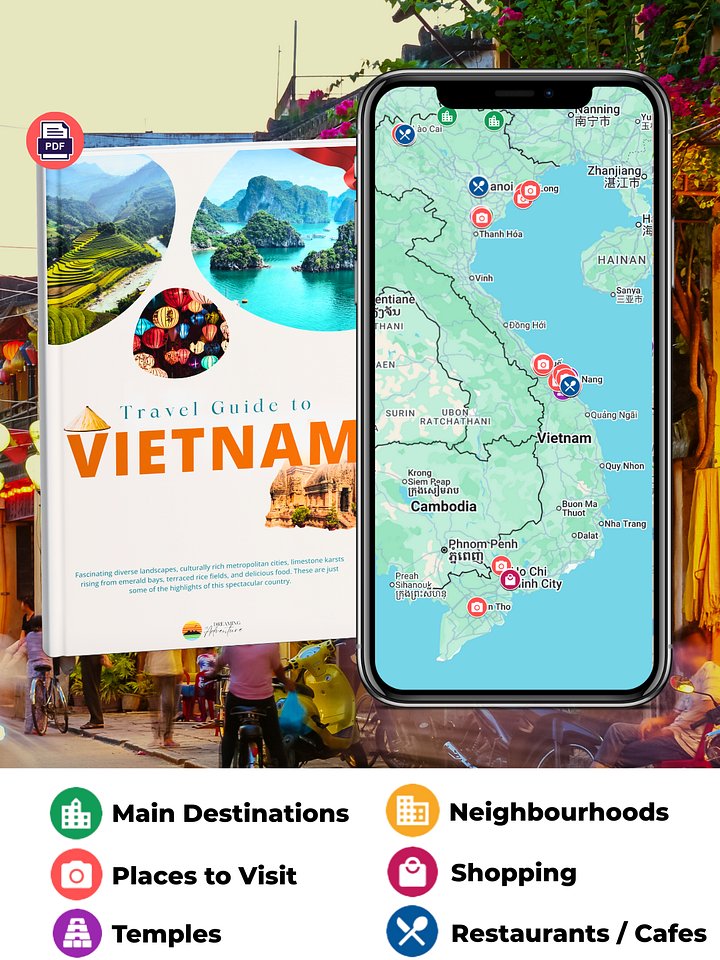 VIETNAM Map & Guide for Easy Trip Planning (100+ Map Pins) product image (1)