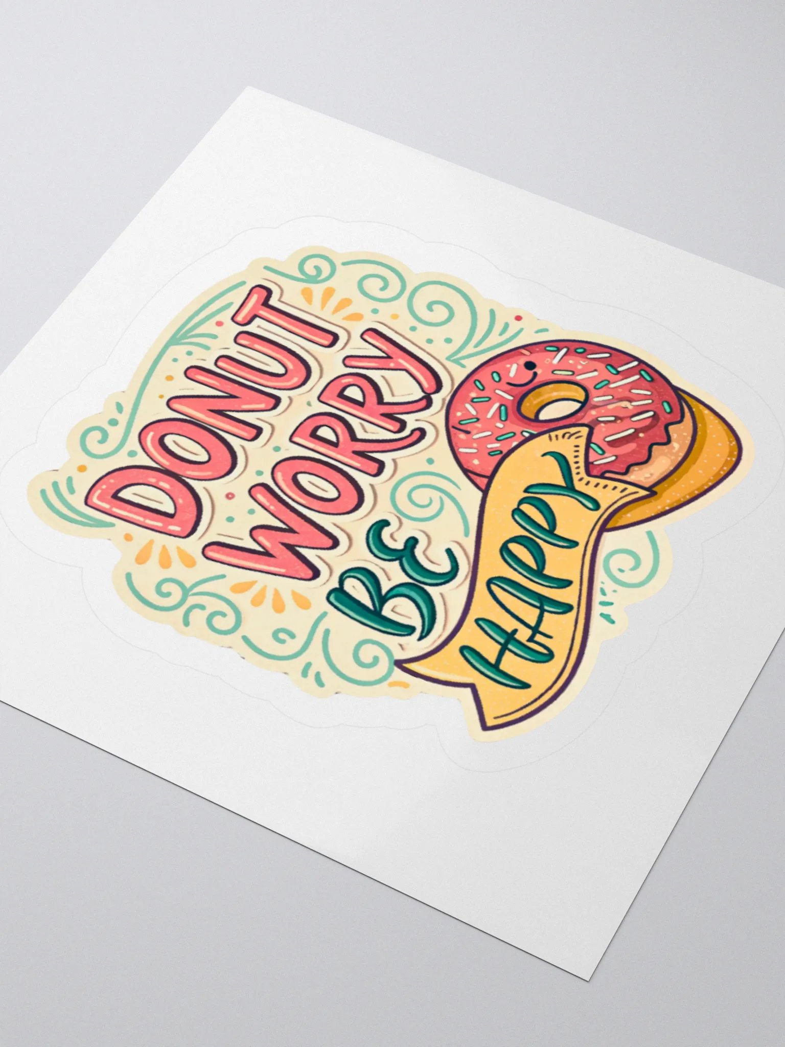 Donut Worry Be Happy Sticker product image (8)