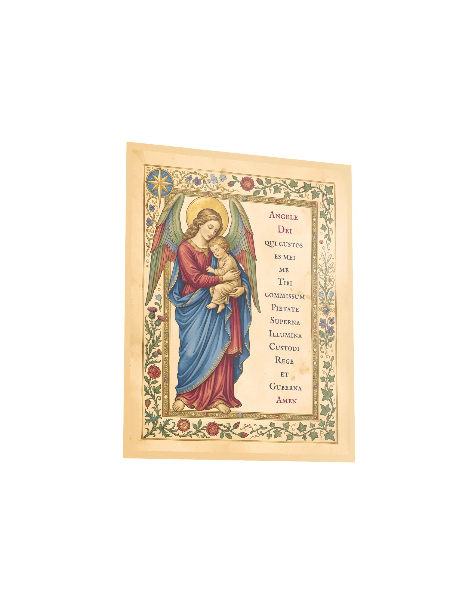 Angele Dei – Traditional Prayer to the Guardian Angel in Latin, Fine Art Poster product image (3)