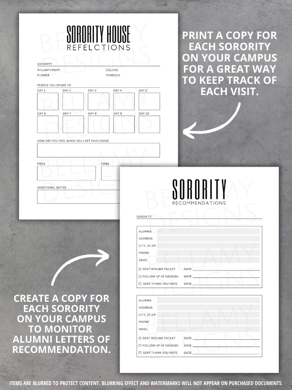 Sorority Recruitment Organizer, Sorority Rush Organizer, Rush Week Planner Checklist product image (5)