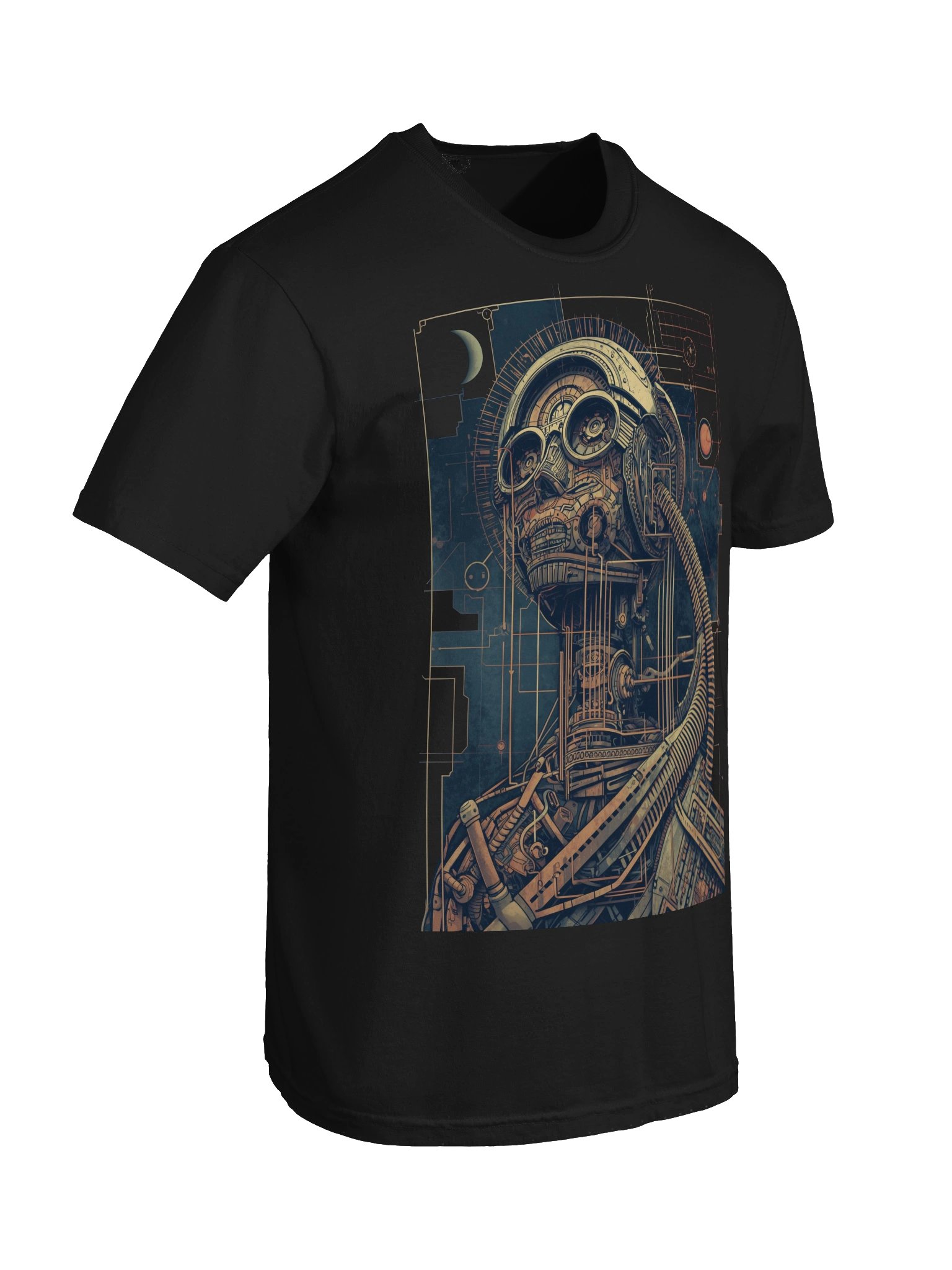 Retro-Futurist Cyborg Moon Heavyweight T-Shirt product image (4)