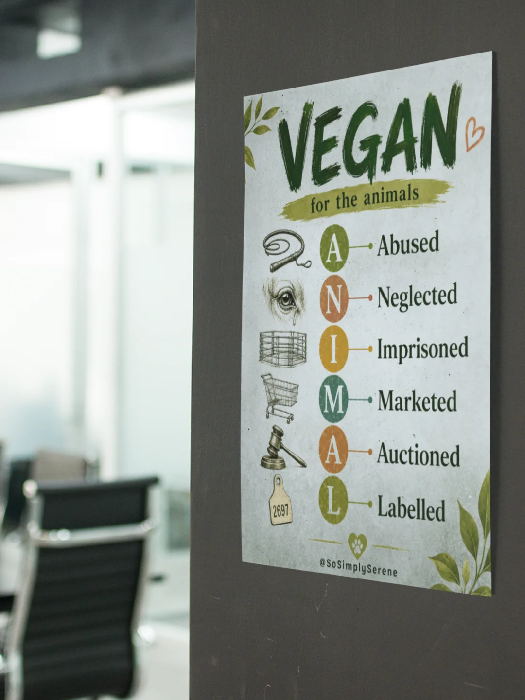 VEGAN for the Animals Poster product image (4)