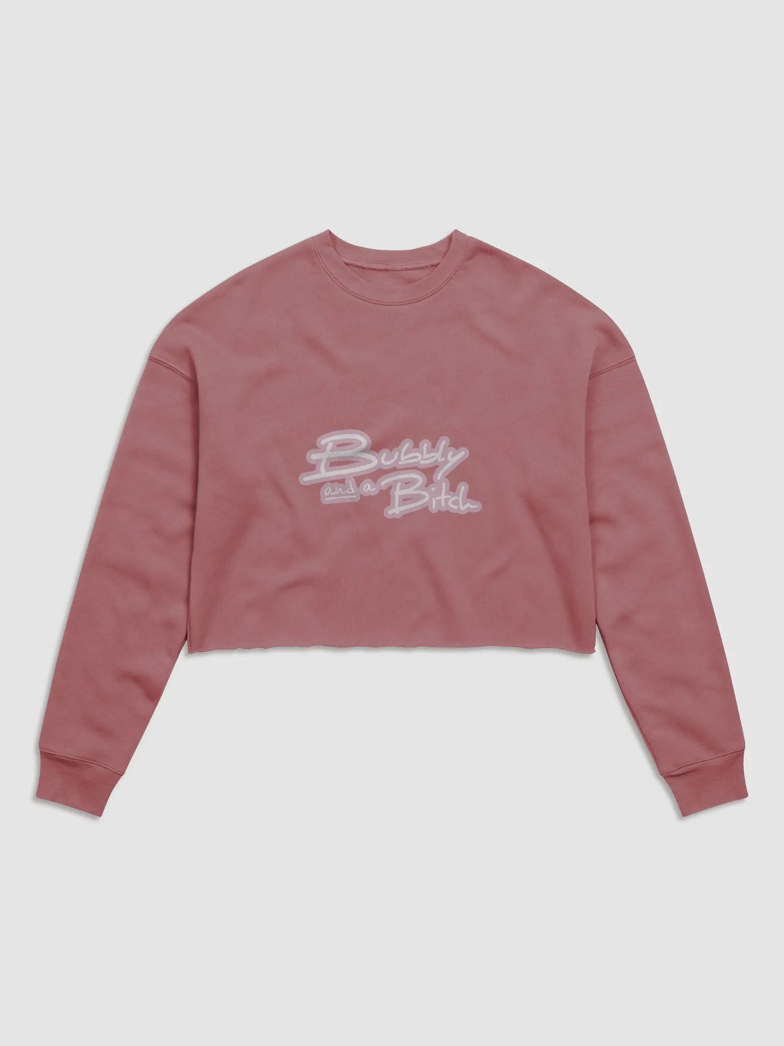 Bubbly and a B*tch (lined design, #E1B9CE) Women's Fleece Crop Sweatshirt product image (26)
