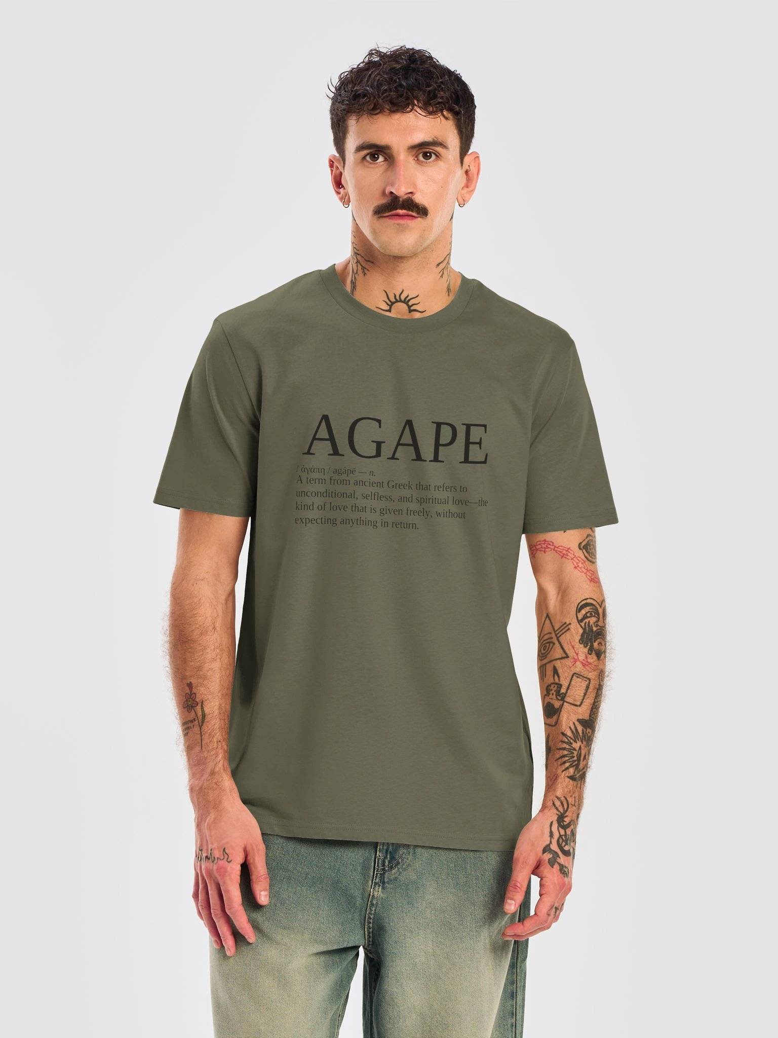 AGAPE — The love that keeps no score · Unisex Organic Ribbed Neck T-Shirt product image (18)