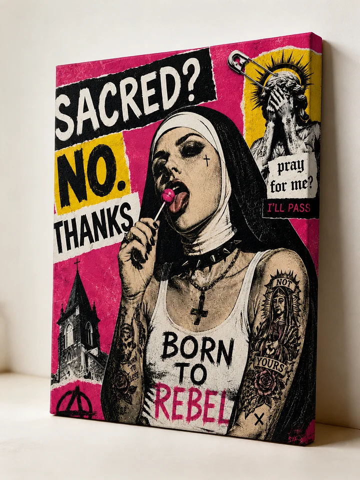 Rebel Nun Graffiti Street Art Canvas product image (1)