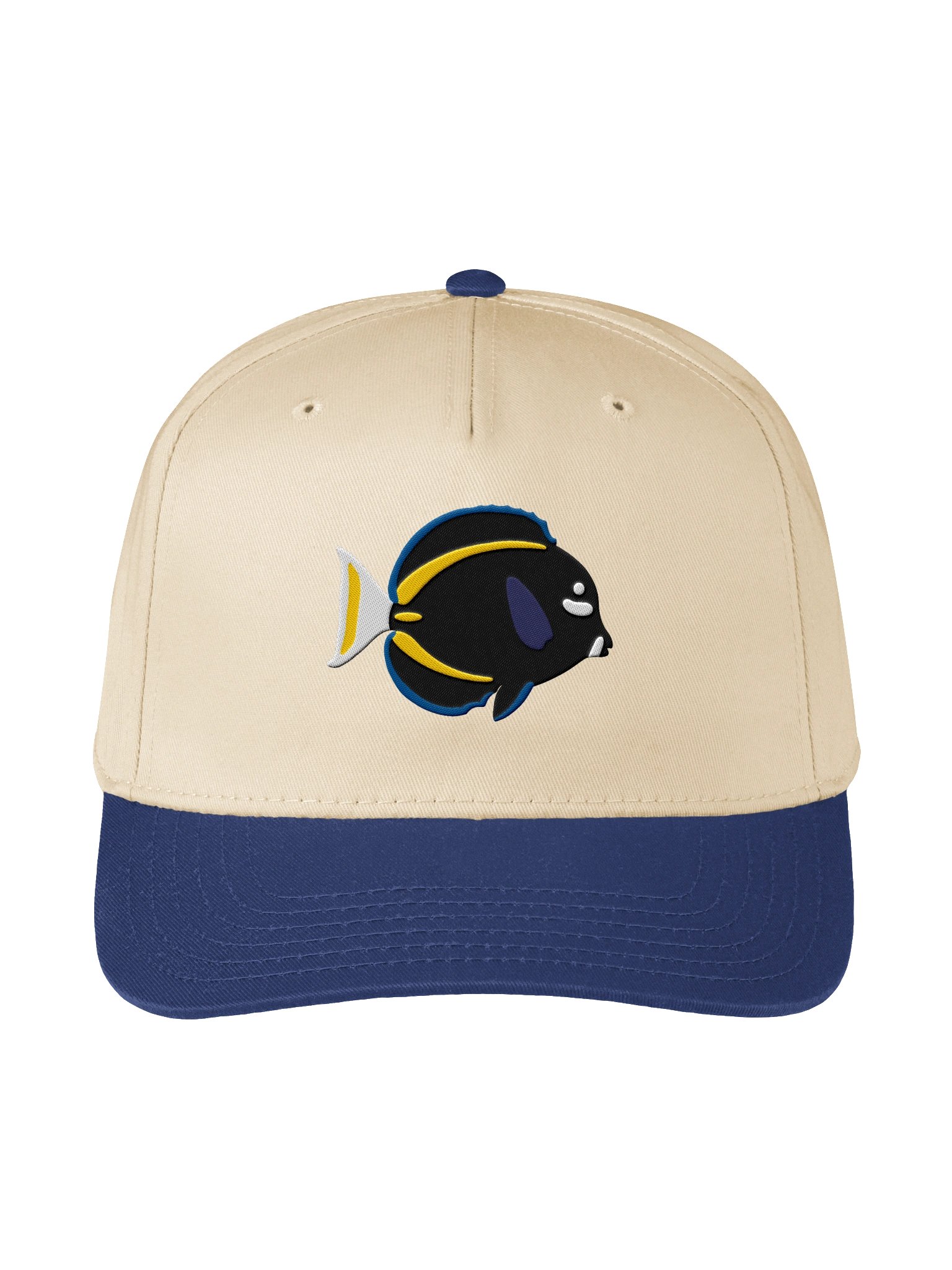 Whitecheek Tang Embroidered Mid-Profile Baseball Cap | Whitecheek Surgeonfish Reef Aquarium Fish Hat product image (1)