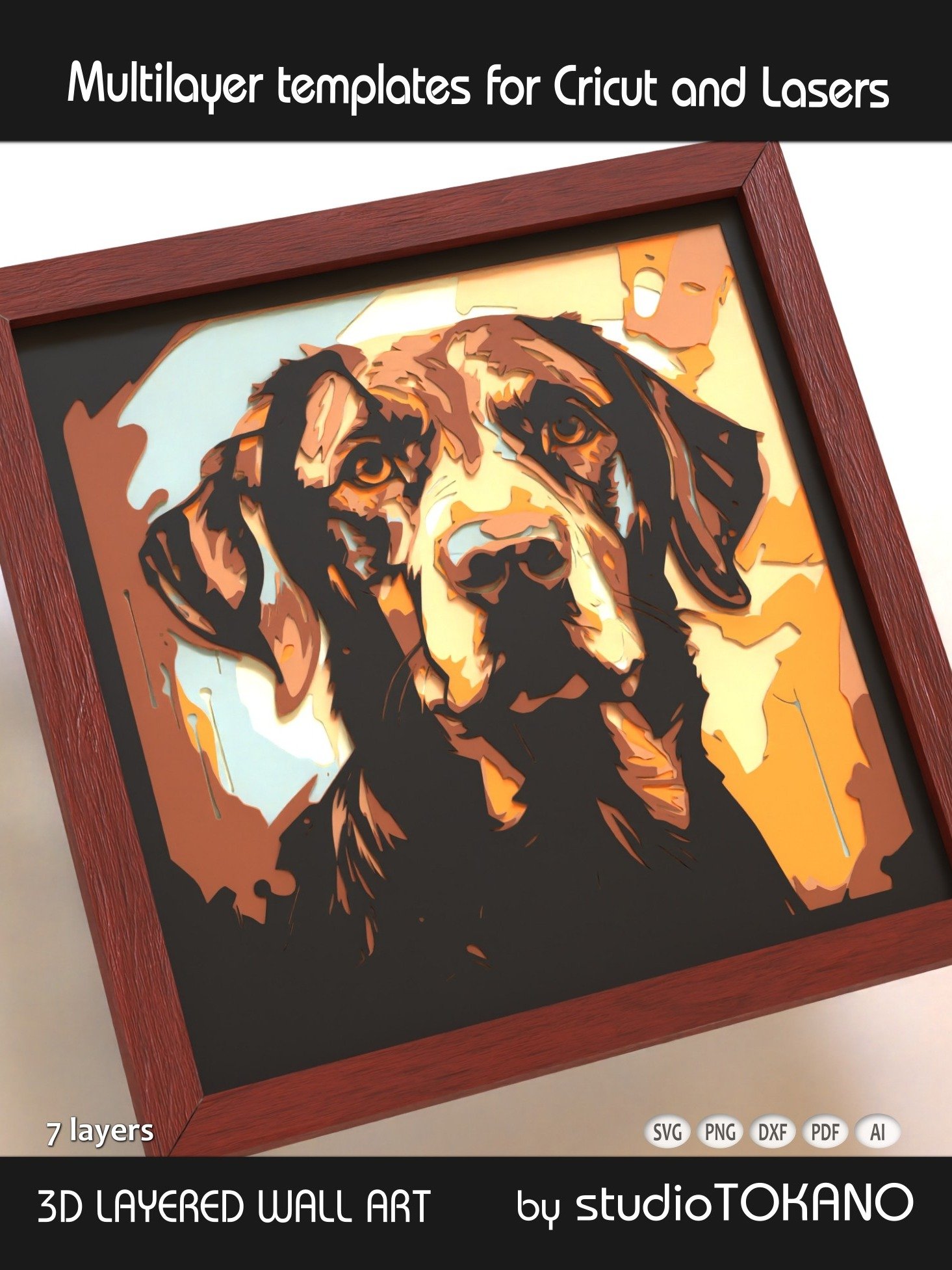 Labrador Dog 3D Papercut template product image (3)