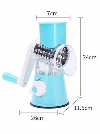 قطاعة ومبشرة الخضار اليدوية الدوارة 3 في 1 | أداة المطبخ للتقطيع والبشر product image (8)
