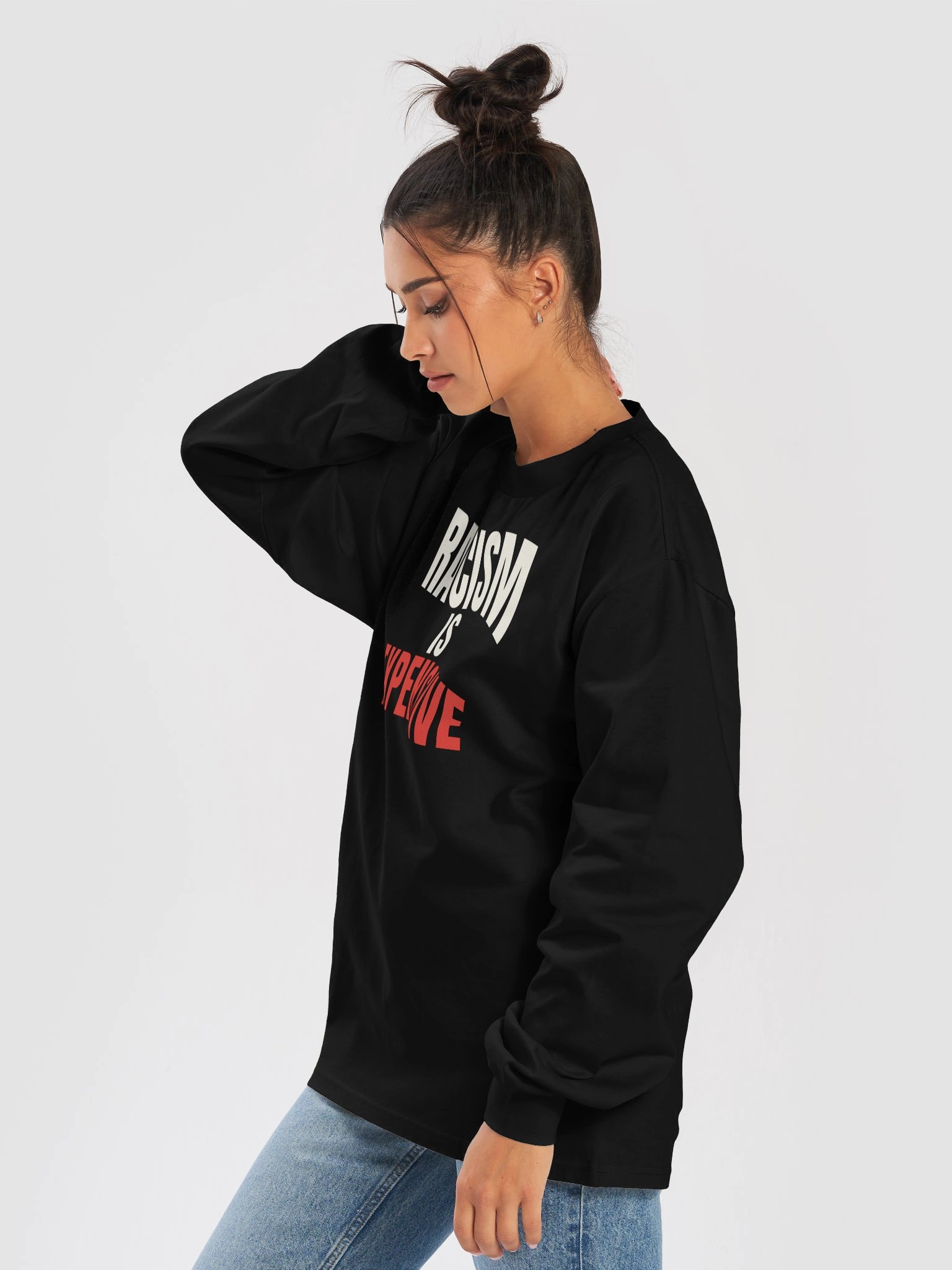 Racism Is Expensive — Bold Type Tee Long Sleeve product image (7)