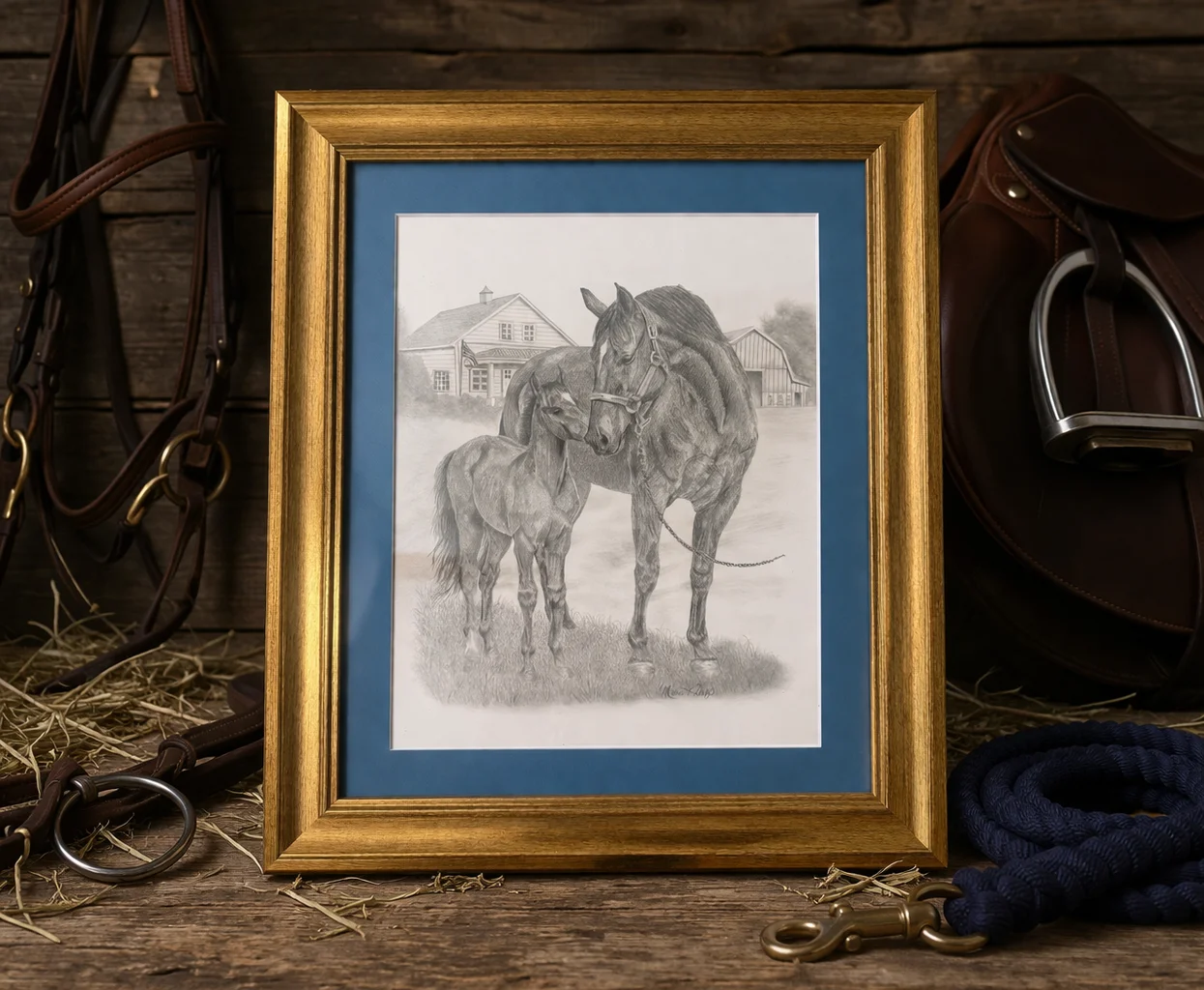 Safe Beside You - Original Graphite Drawing product image (1)