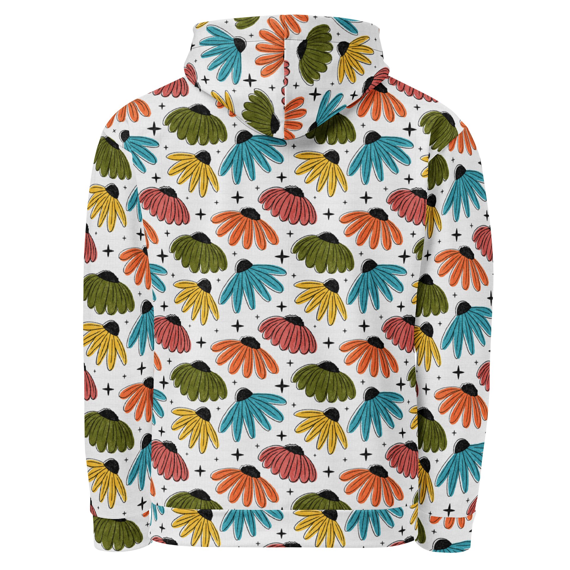 Retro Halftone Coneflowers Recycled Unisex Hoodie product image (3)
