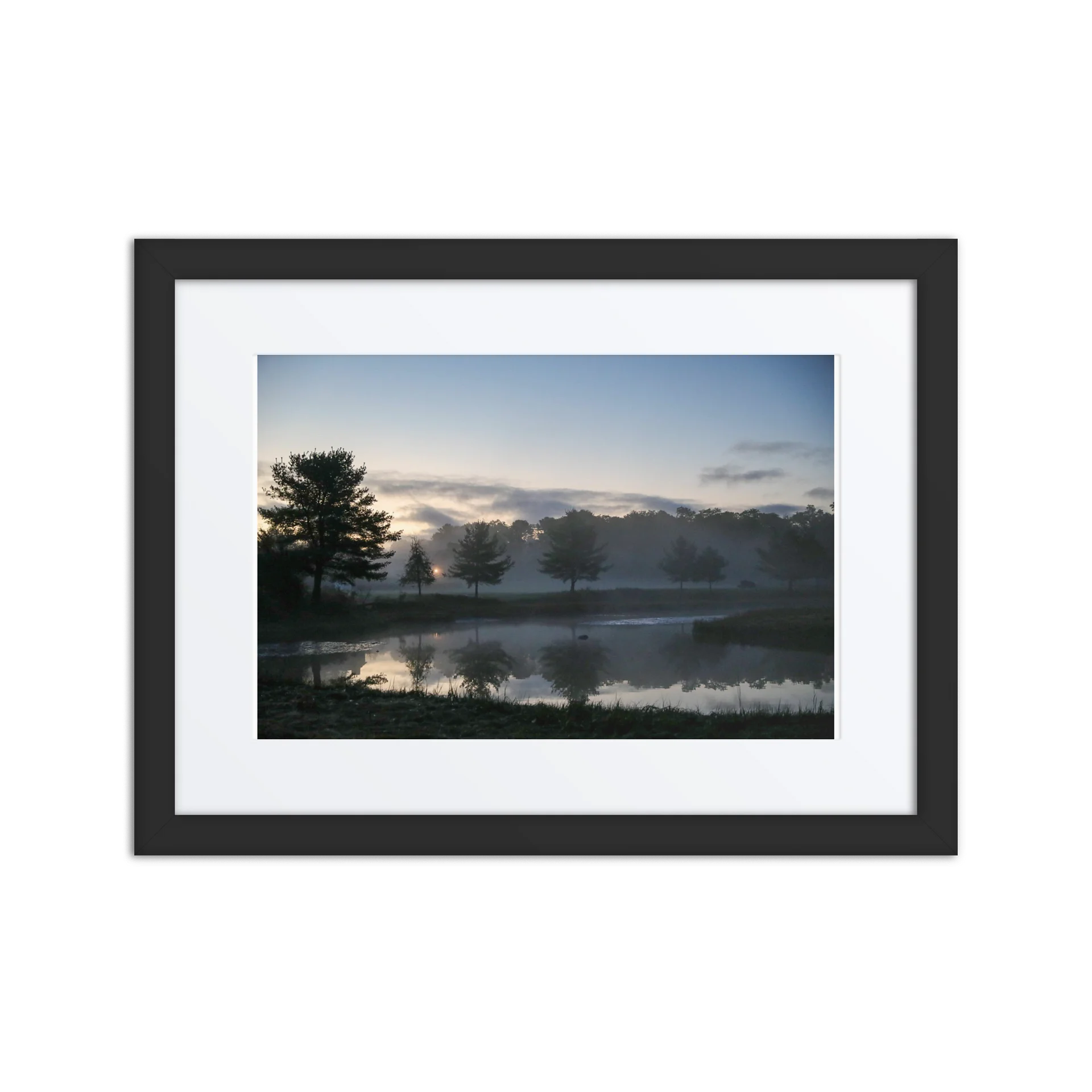 Misty Dawn Reflection Framed Poster product image (1)