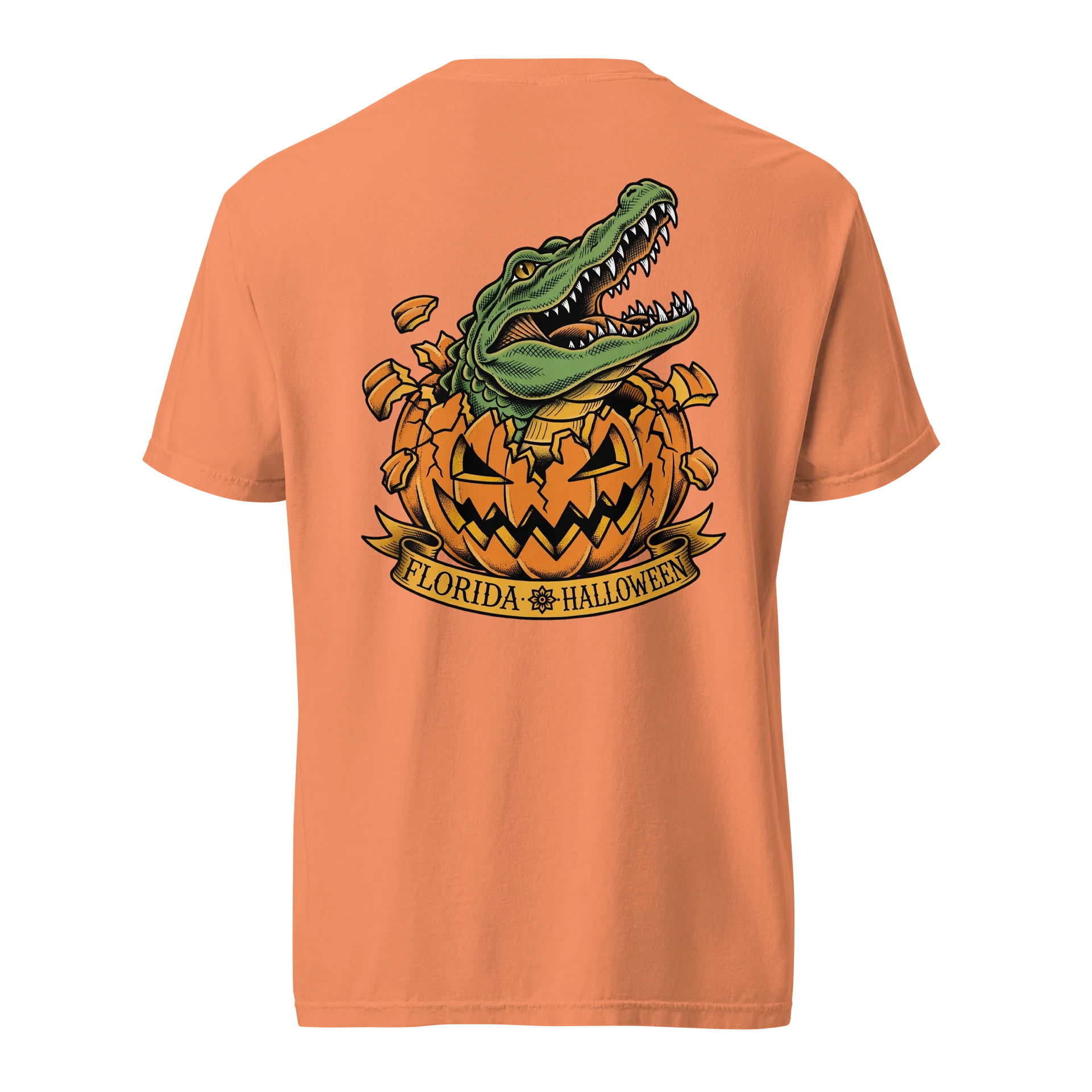 Florida Halloween Alligator Pumpkin Emblem Tee product image (4)