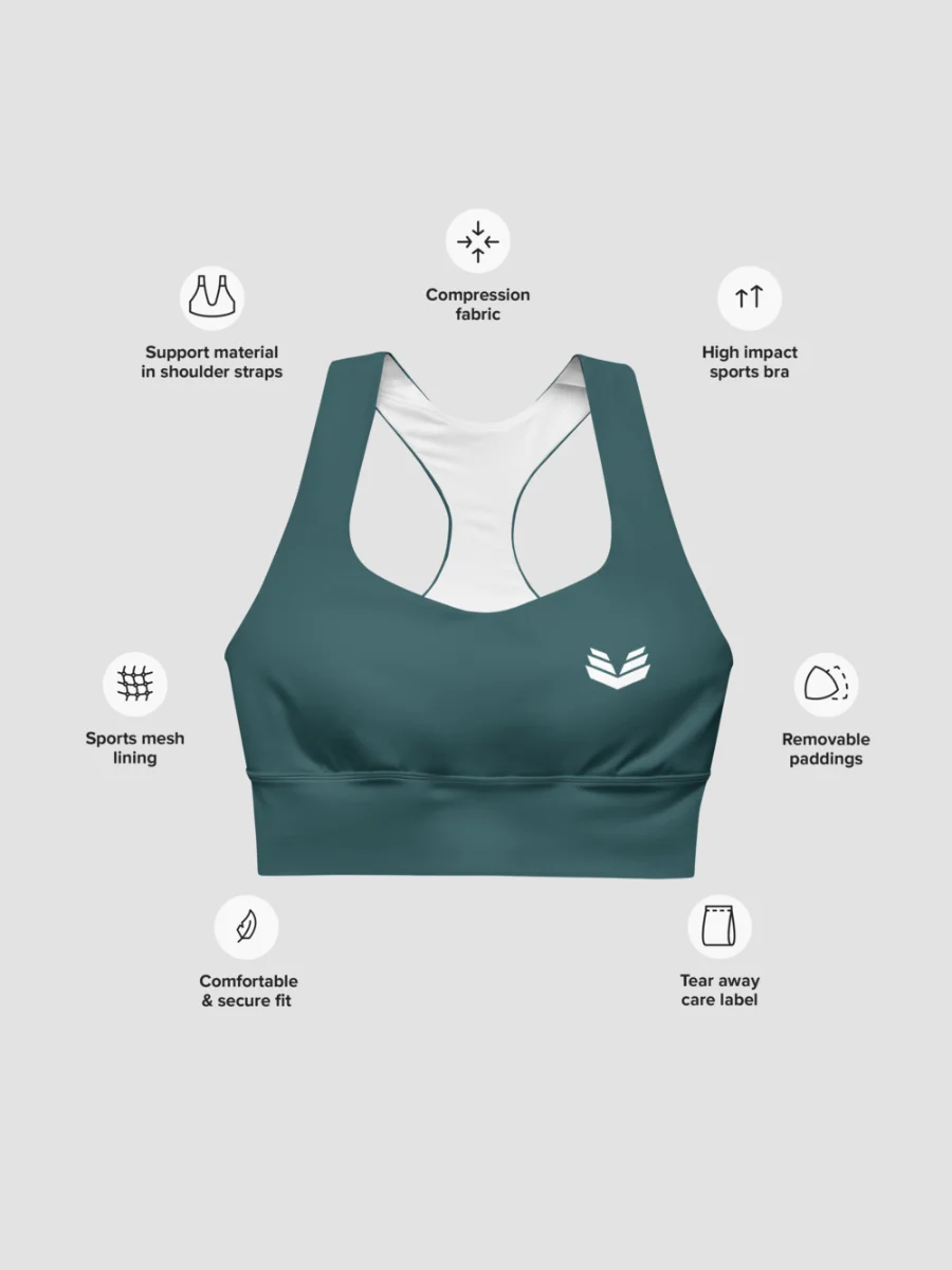 Longline Sports Bra - Deep Teal product image (7)