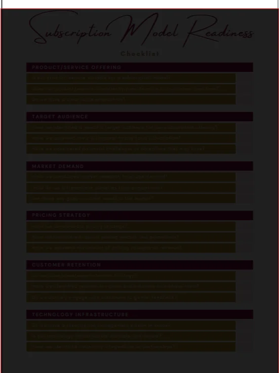 Subscription Model Readiness Checklist product image (2)