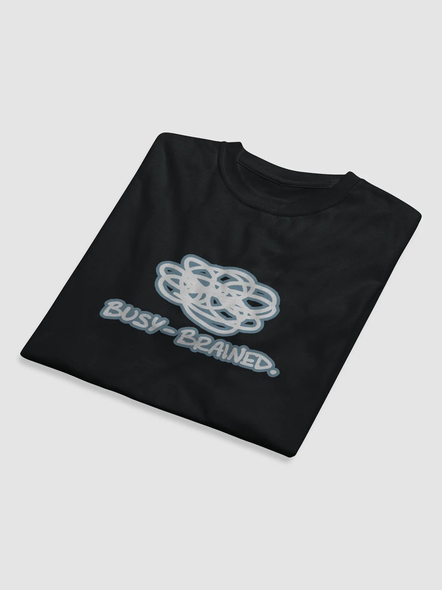 BUSY-BRAINED (lined design, #709AAF) unisex eco tee product image (8)