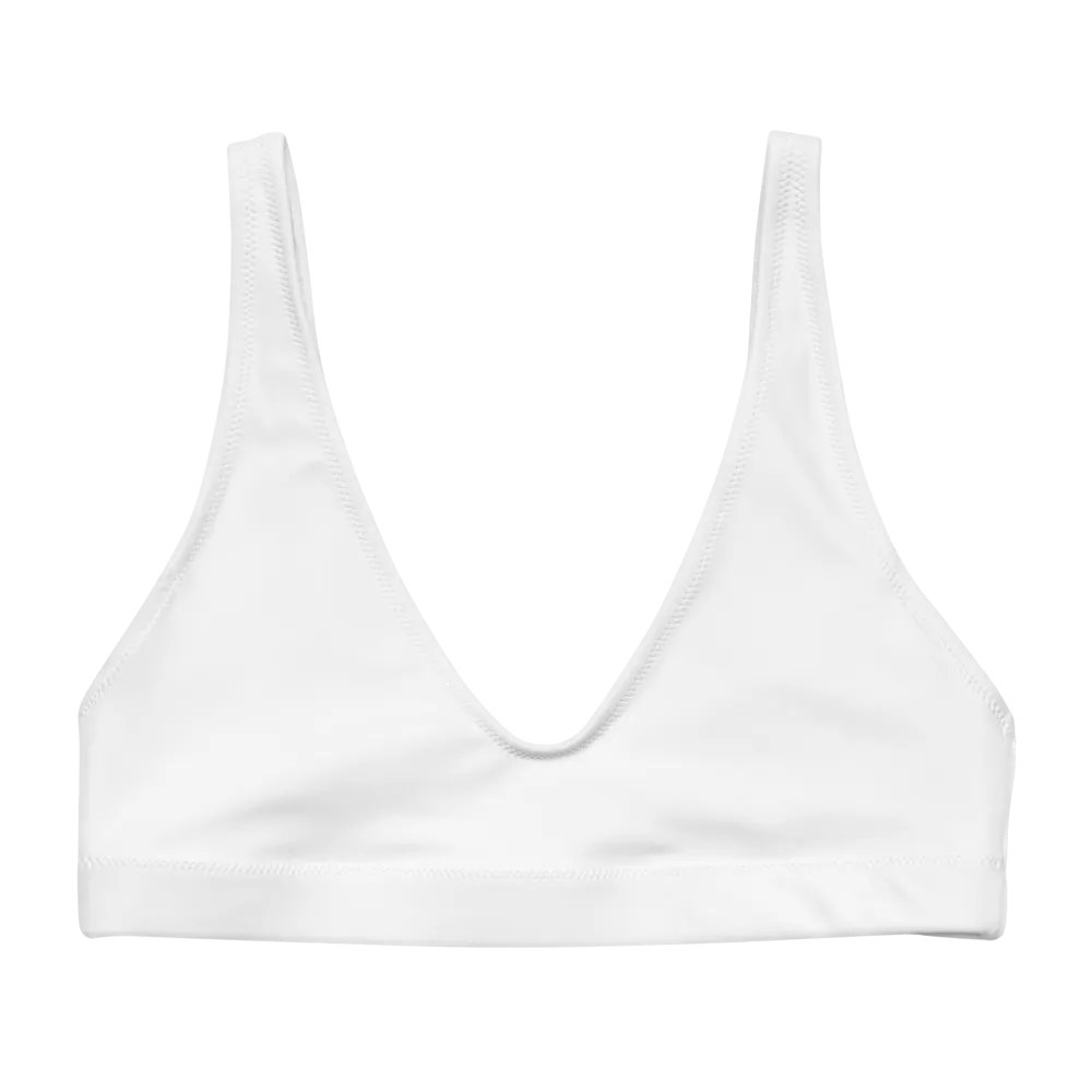 White Recycled Padded Bikini Top by Zenith – Sustainable Swimwear | All-Over Print | Sizes XS–3XL product image (1)