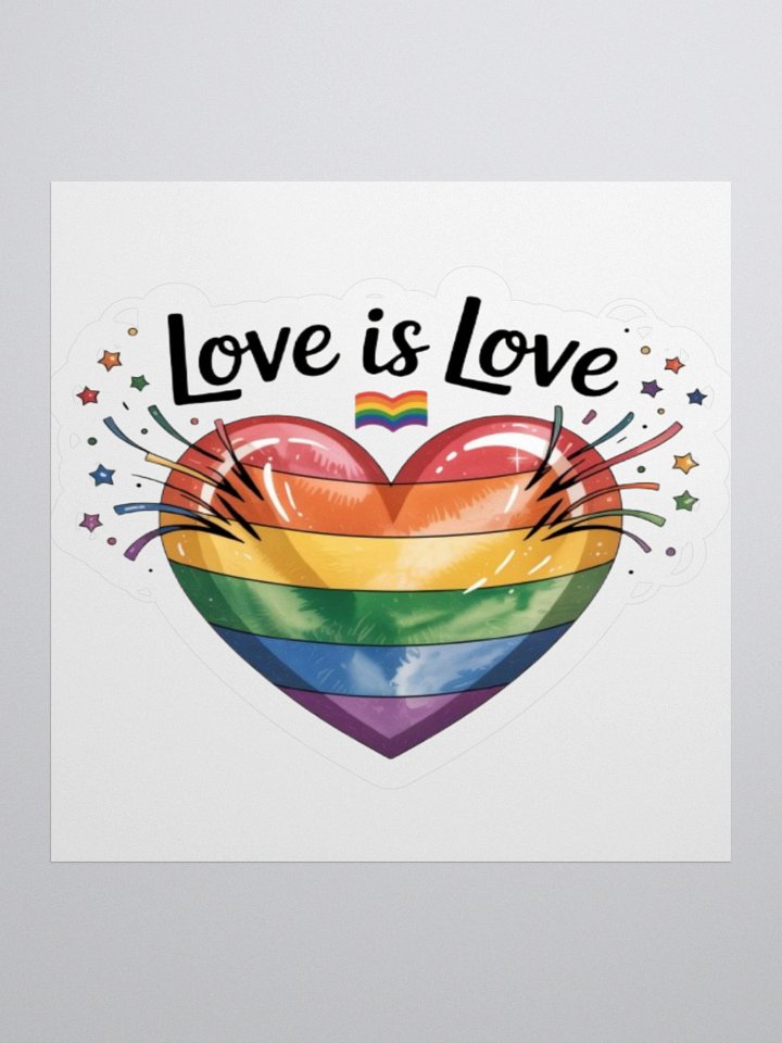 Exclusive "Love is Love" Rainbow Heart Sticker by TDS Music - Celebrate Pride product image (3)