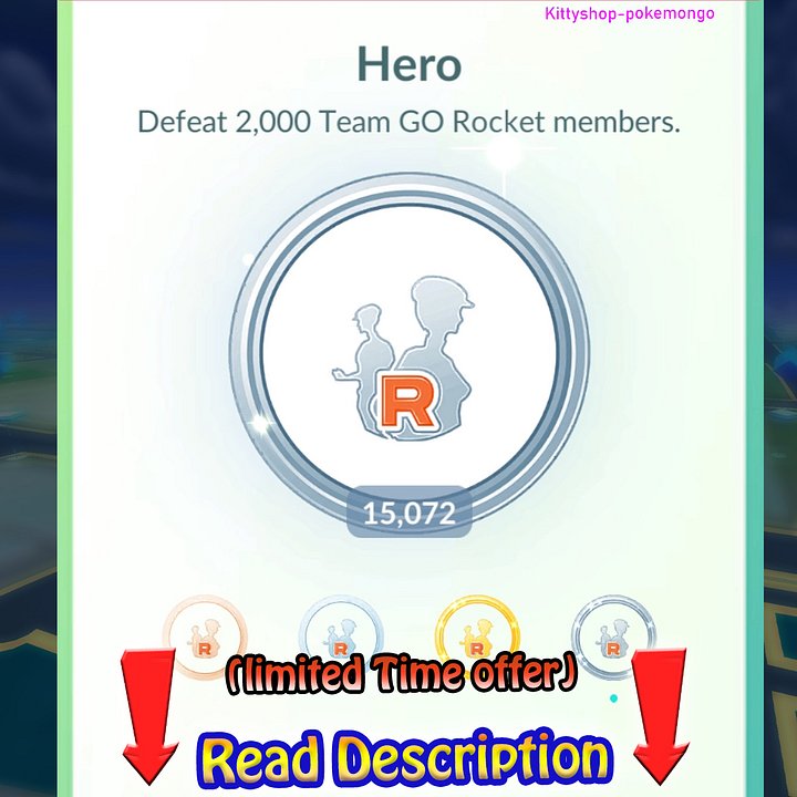 🔵Pokémon Go!🎖- Hero Platinum Medal Achievement! (Very Safe) product image (1)
