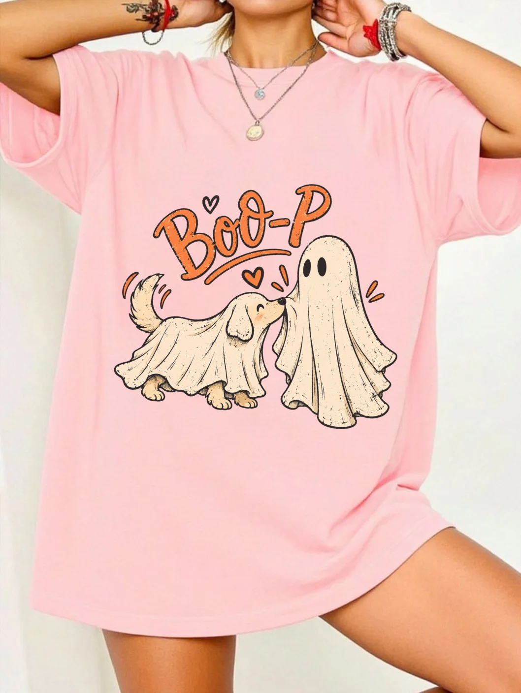 Boo-P Ghost Dog Halloween T-Shirt, Cute Spooky Dog Tee, Ghost Costume Shirt, Funny Halloween Shirt, Dog Lover Gift, Vintage Halloween Tee product image (4)