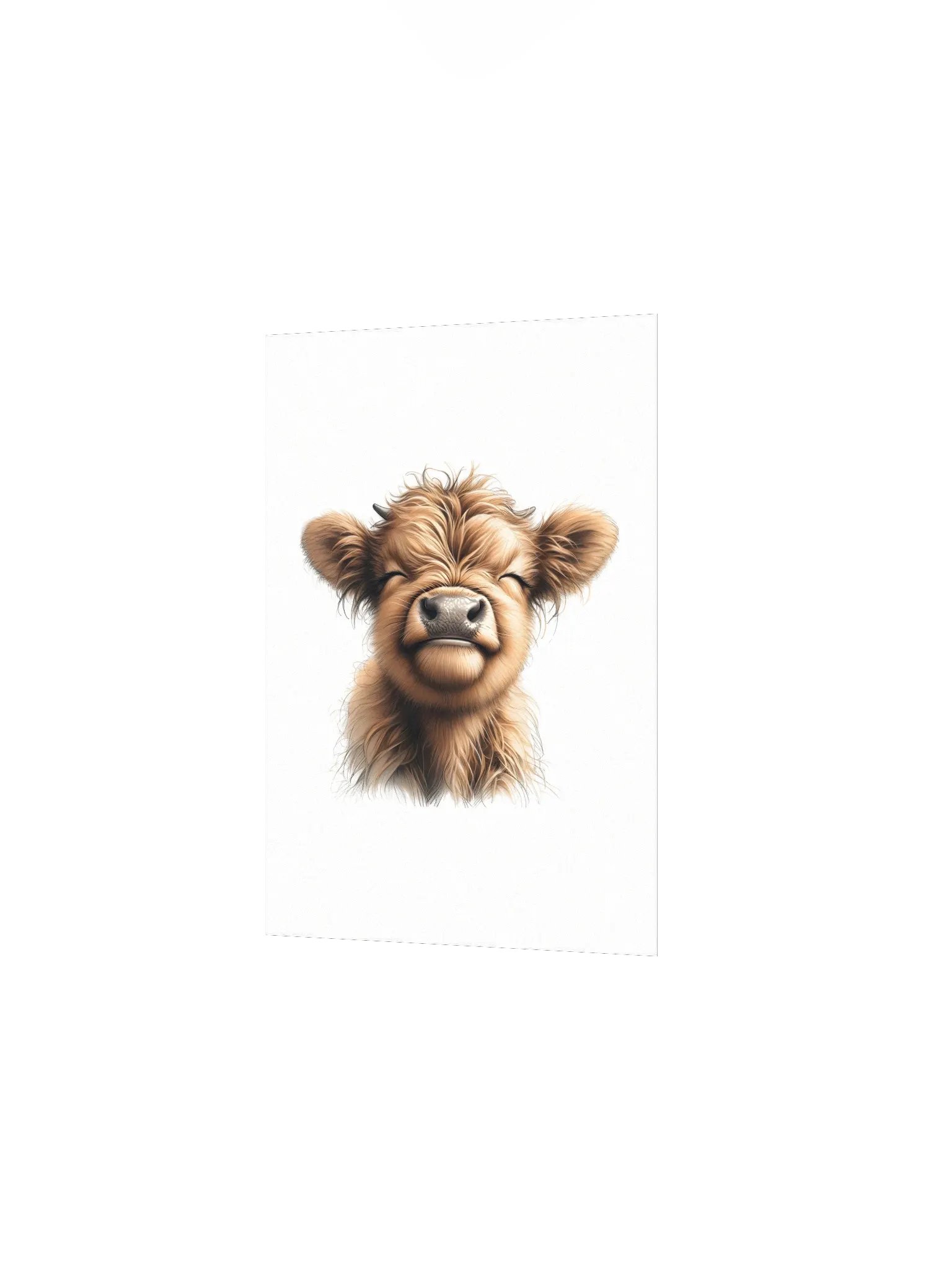 Smiling Fluffy Highland Cow Nursery Print product image (2)