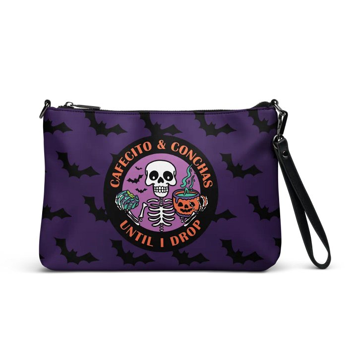 Cafecito and Conchas Halloween Skeleton Flip-Sided Faux Leather Crossbody Bag product image (1)