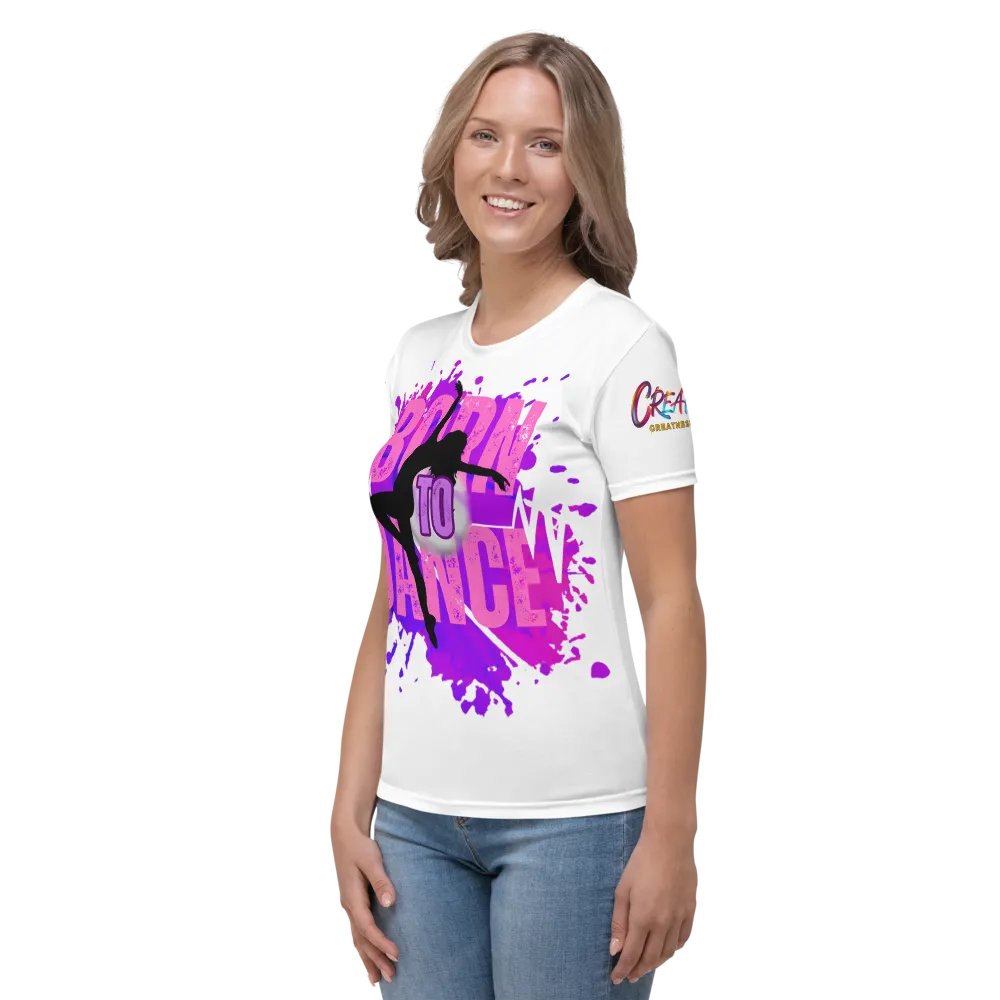 Born to Dance Her Silhouette All-Over Print Women's T-Shirt product image (2)