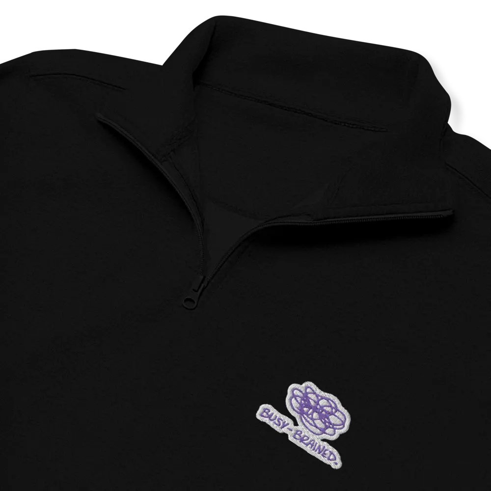 BUSY-BRAINED (purple bubble design) embroidered quarter zip product image (1)
