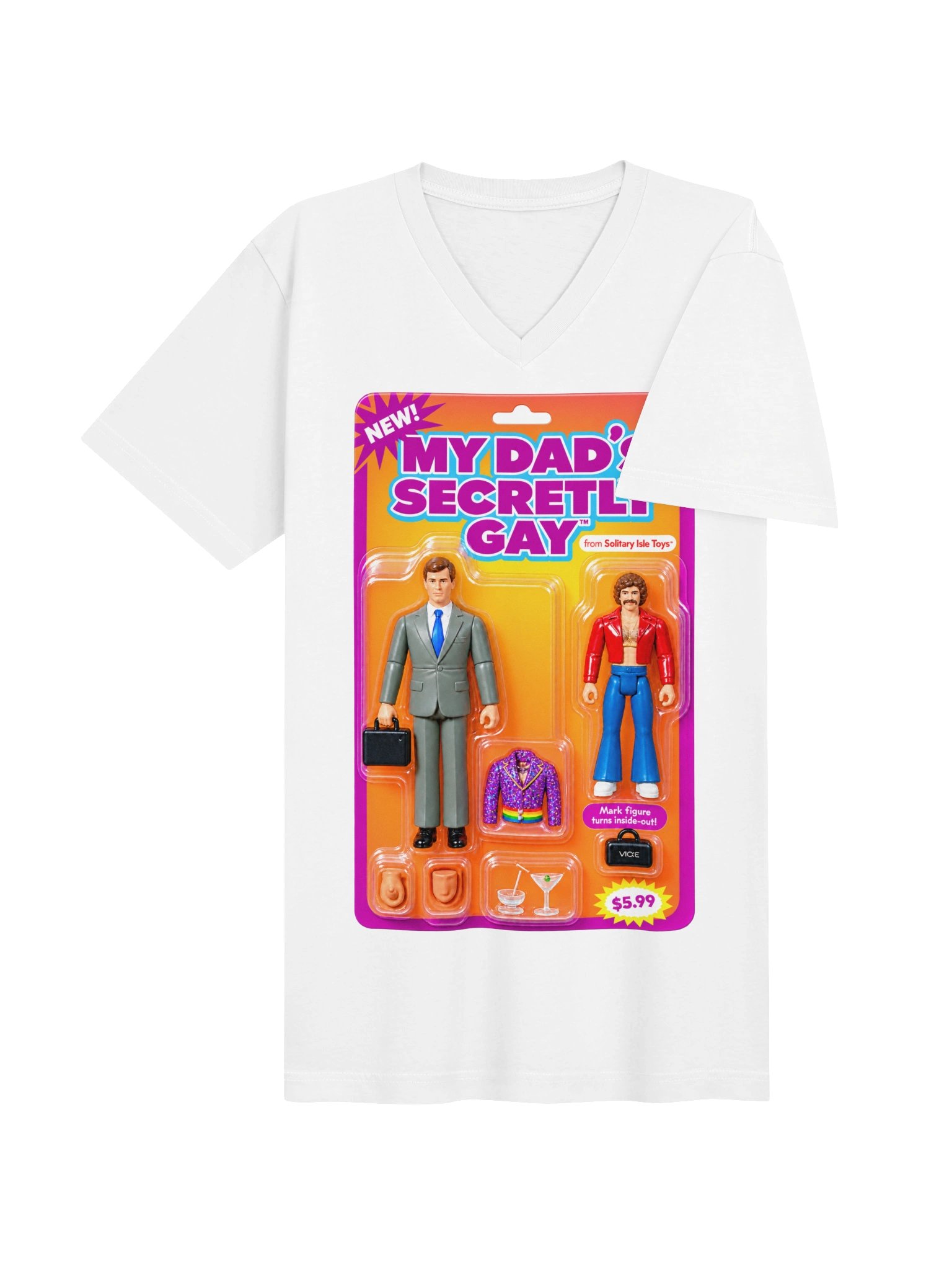 666 Toys | My Dad's Secretly Gay | Bella+Canvas Short Sleeve V-Neck Jersey T-Shirt product image (8)