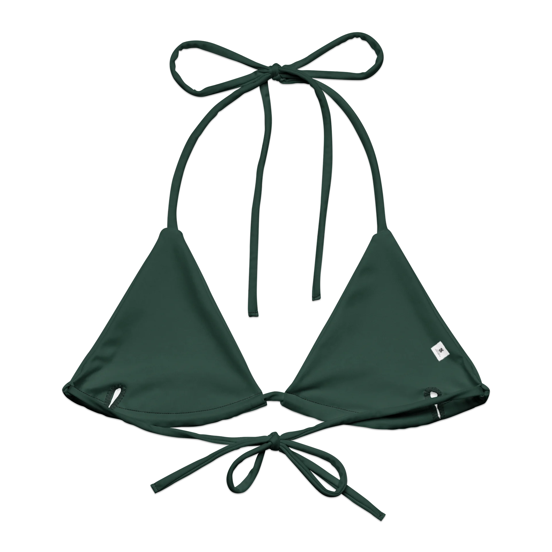 Deep Green Recycled String Bikini Top product image (3)