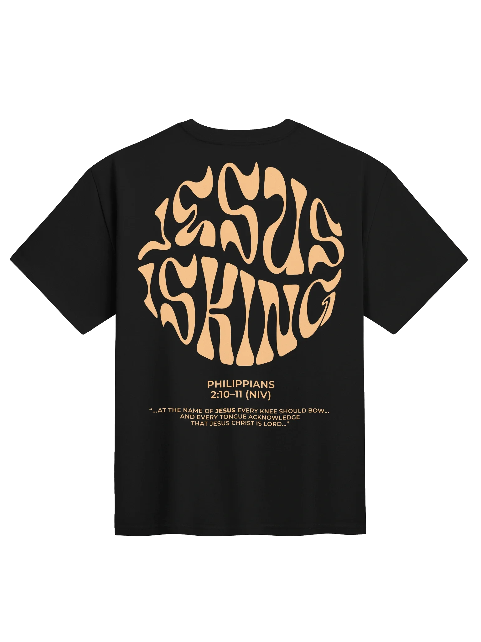 Jesus Is King' Black Heavy Tee — back view