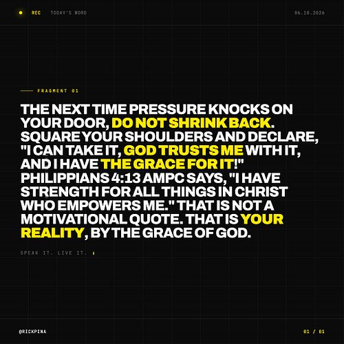 If I Am Facing It, Then God Trusts Me With It.

Here is the revelation that flipped pressure on its head for me. If God will ...