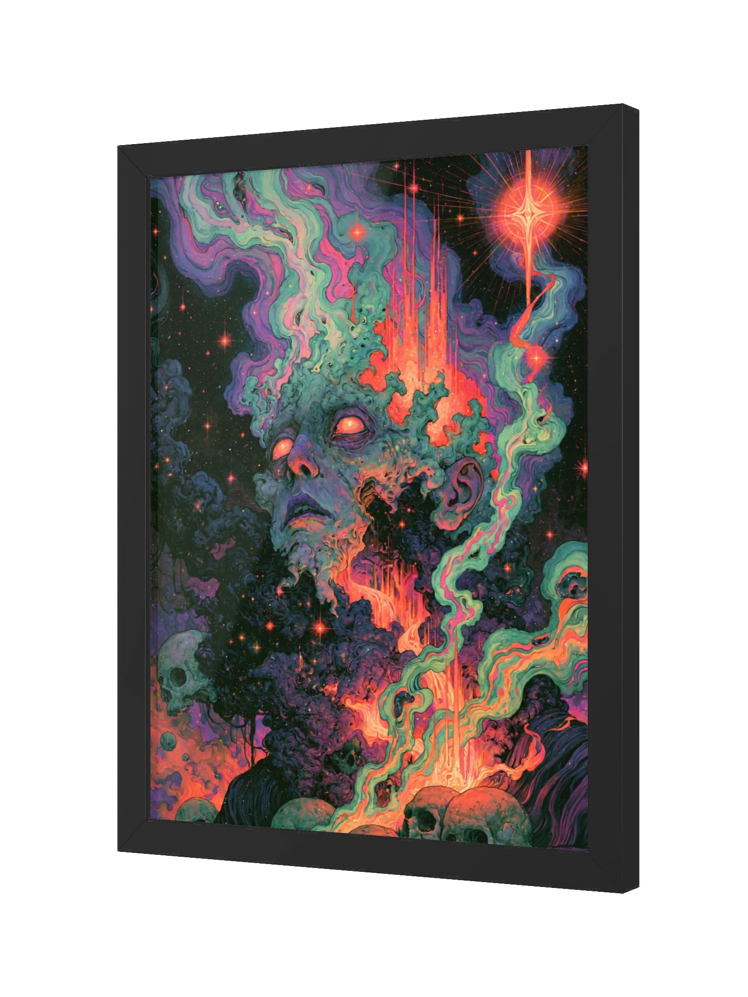 Astral Portrait Framed Art Print — The Dissolving Astral Face product image (6)