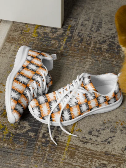 Arachnid Blaze Women's Sneakers Orange Burst Checkerboard Sneaker product image (1)