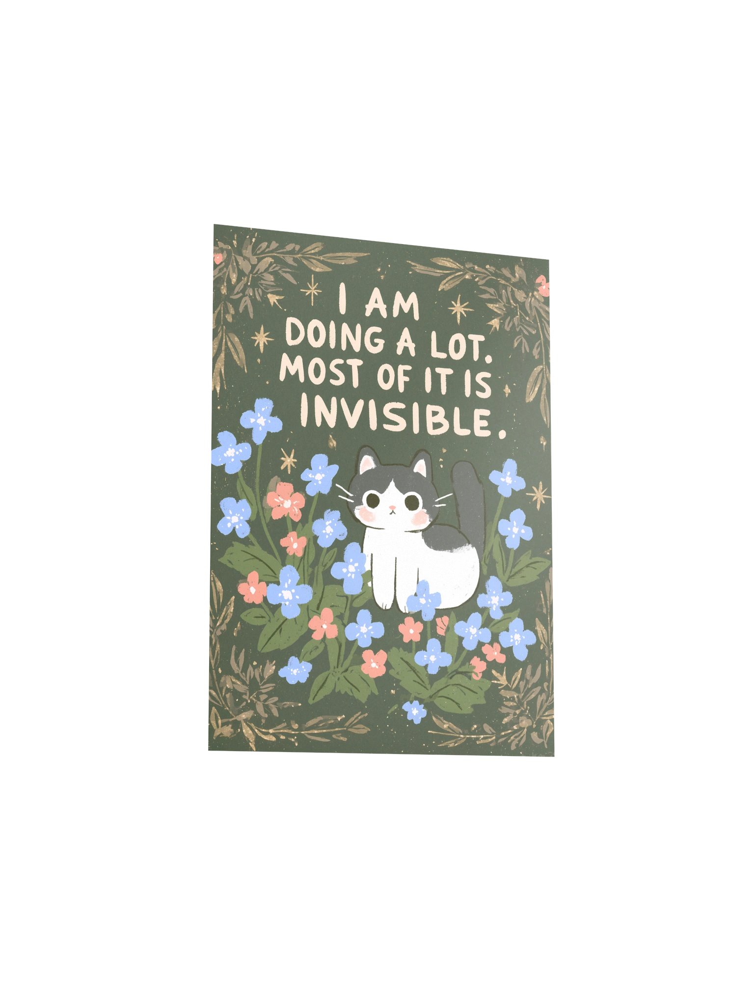 Invisible Work Cat Quote Poster product image (26)