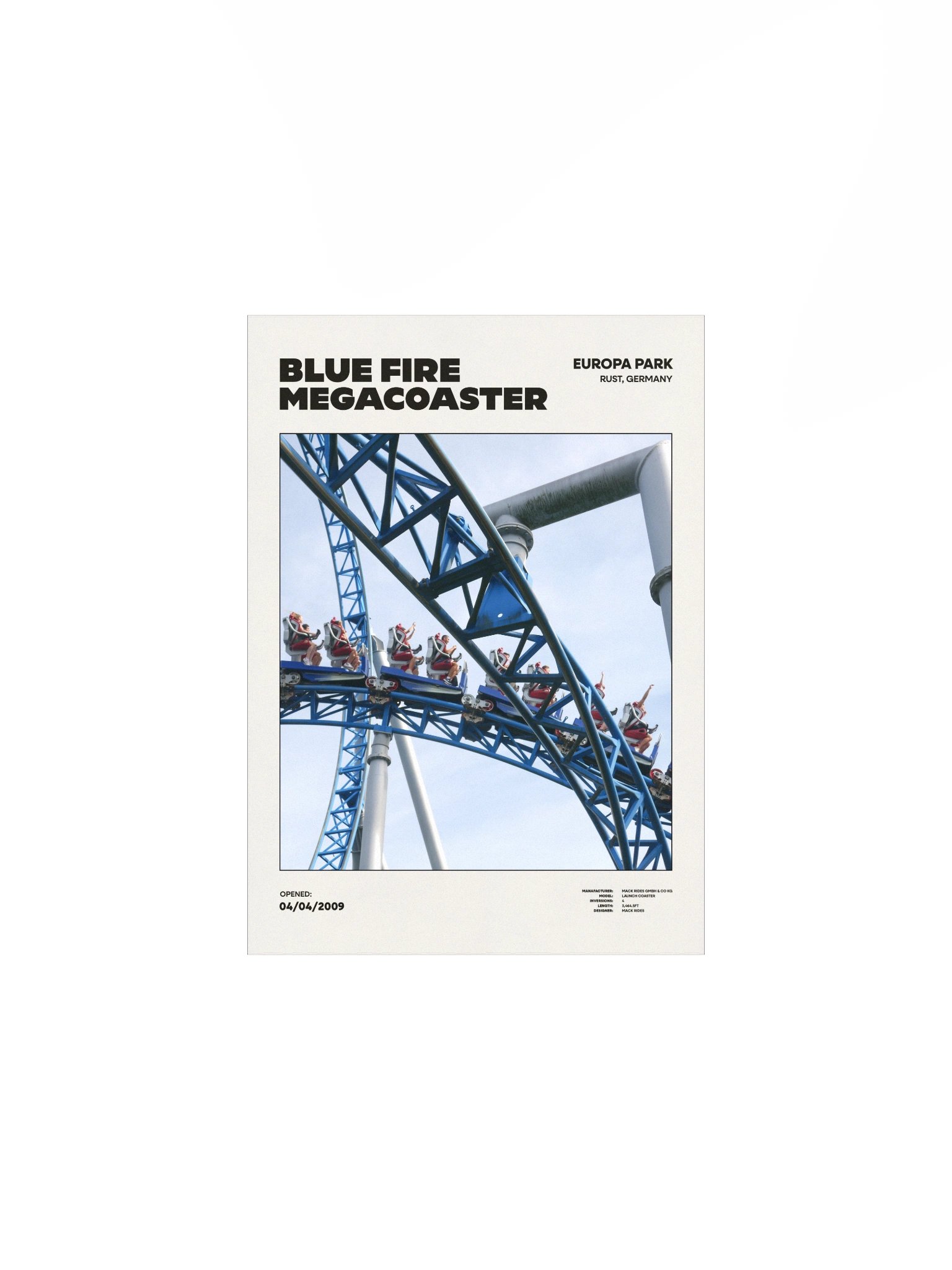 Blue Fire Megacoaster Premium Poster product image (1)