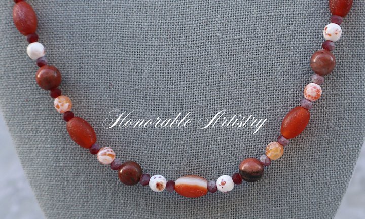 Jasper and Orange Agate Necklace product image (2)