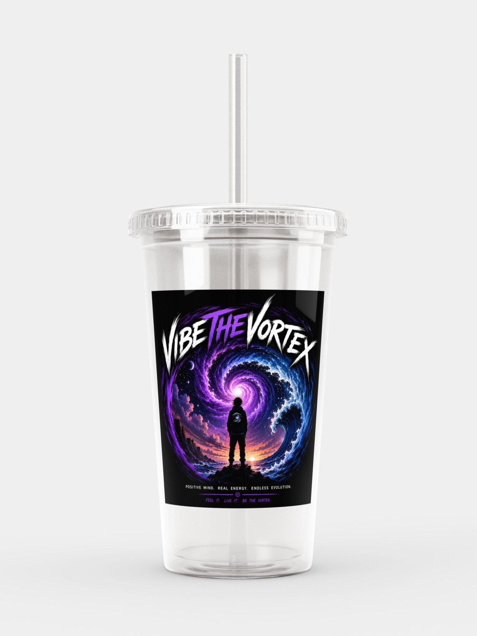 vibethevortex Double Wall Clear Plastic Tumbler product image (1)