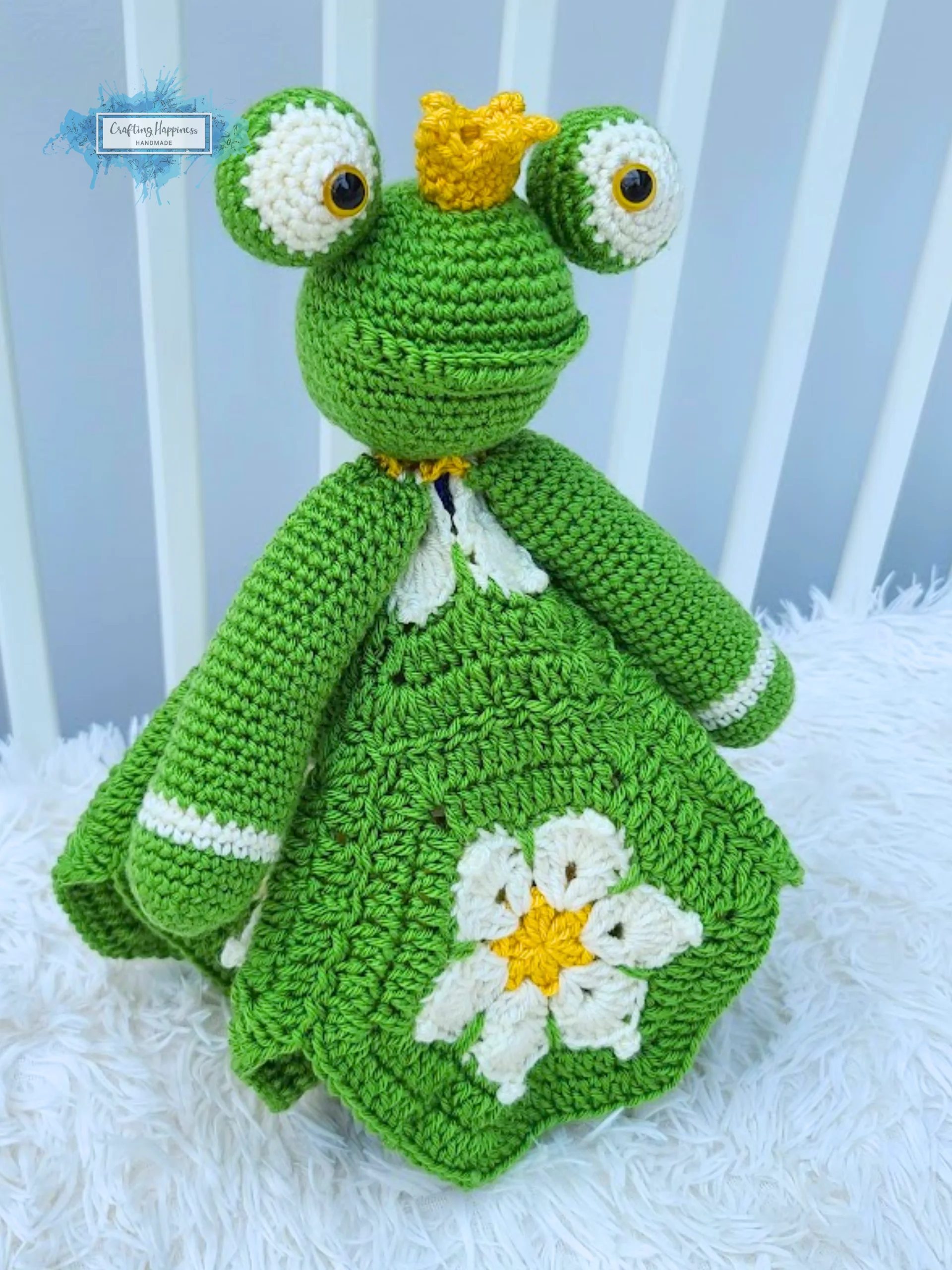 Frog Lovey Crochet Pattern Baby Security Blanket Comforter PDF Pattern - Crafting Happiness product image (4)