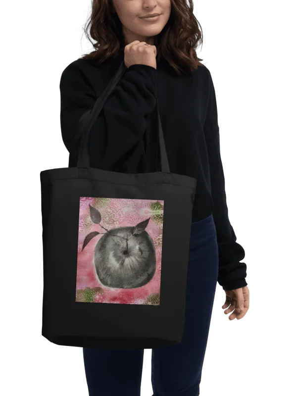 Watercolor & Charcoal Apple Organic Cotton Tote Bag product image (3)