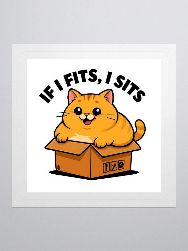 If I Fits, I Sits Cat in Box Sticker product image (1)