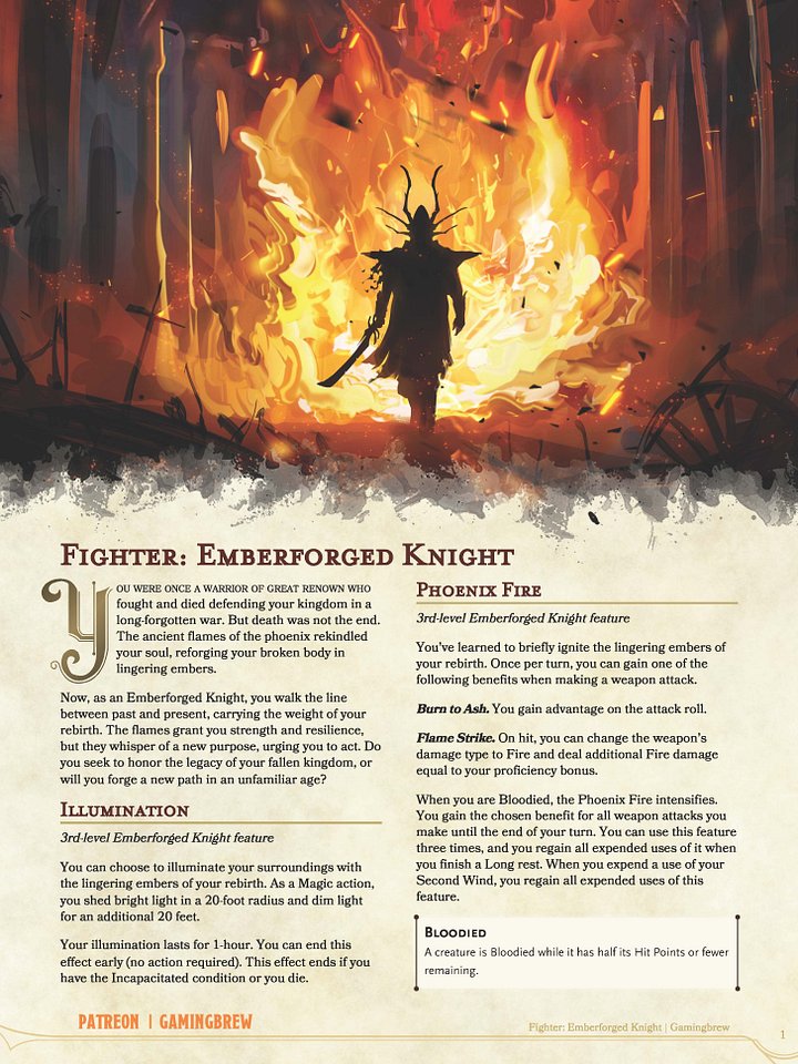 Emberforged Knight | 5E Fighter Subclass product image (2)