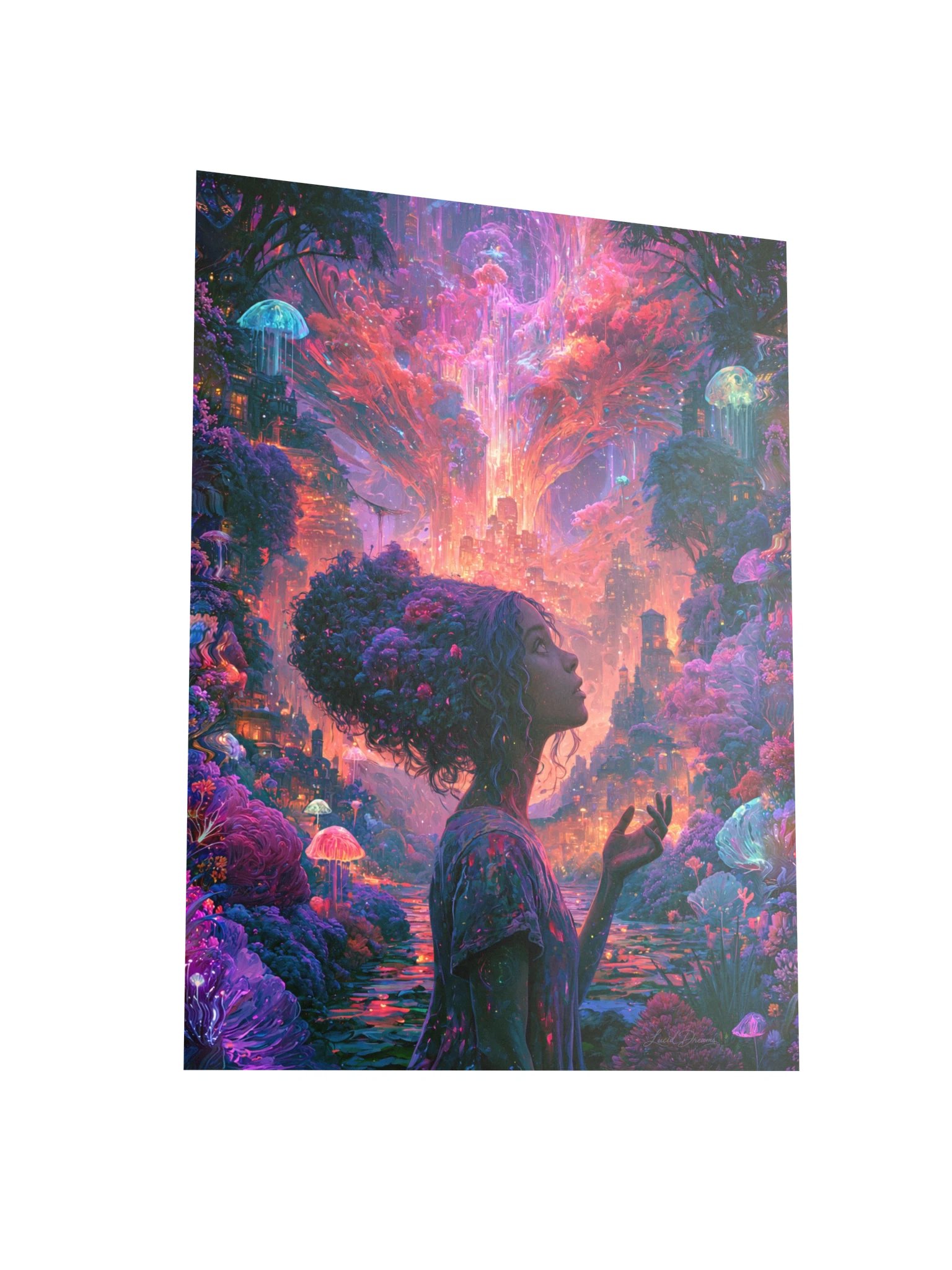 Fantasy City Portrait Art Print — She Dreamed a City of Light product image (3)