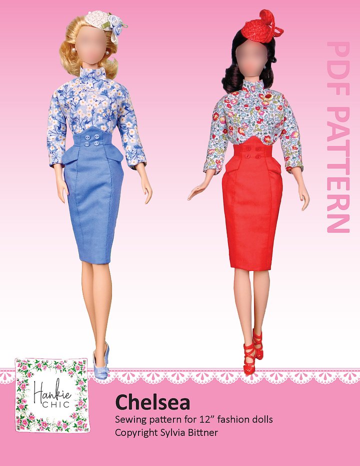Chelsea sewing pattern for 12" fashion dolls product image (1)