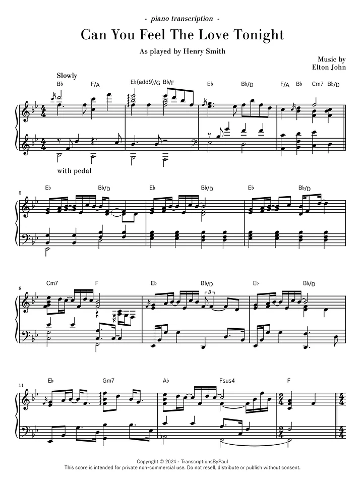 Can You Feel The Love Tonight - Henry Smith product image (1)