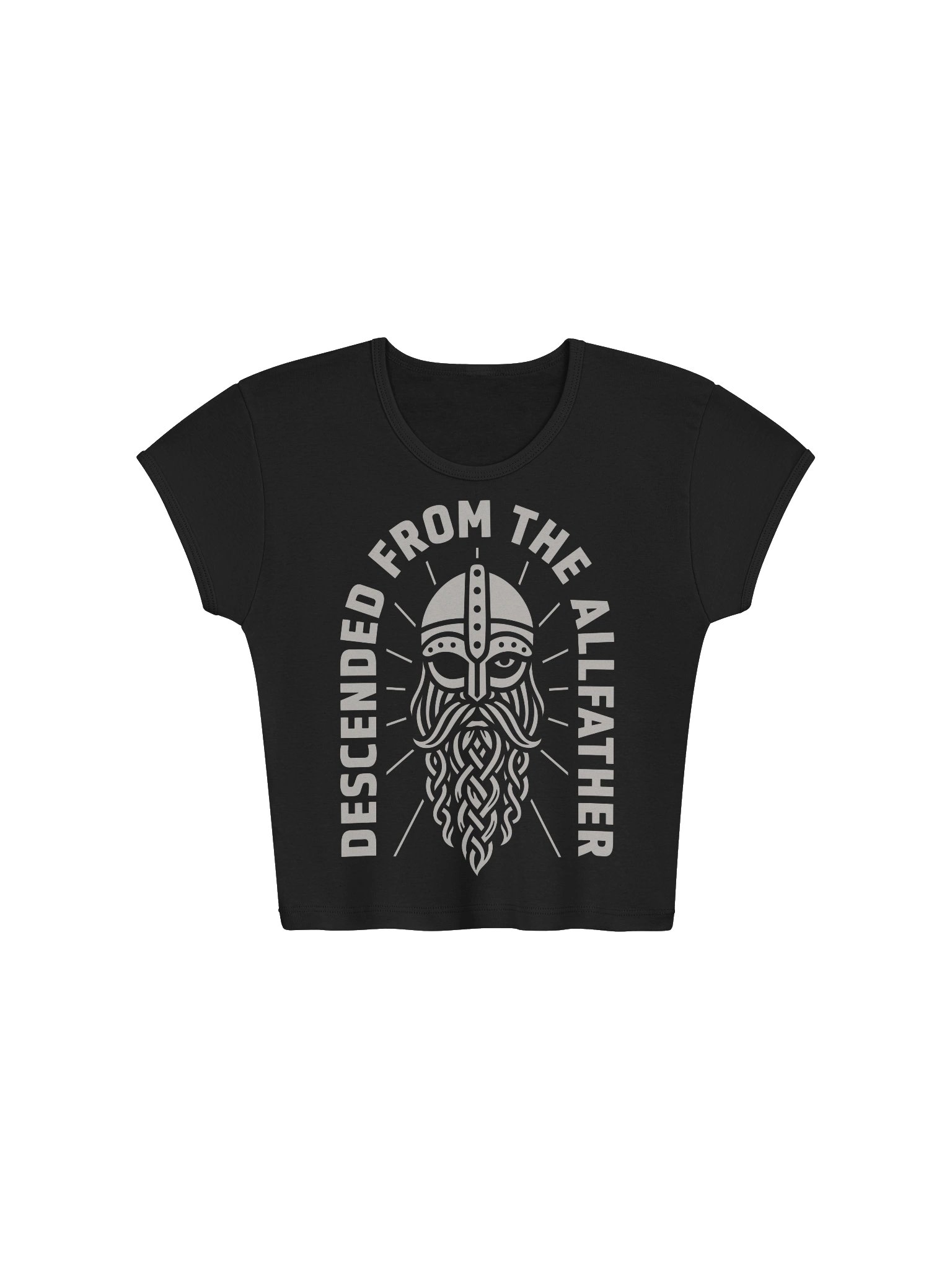 Descended from the Allfather Womens Ribbed Baby Tee Crop Top product image (3)
