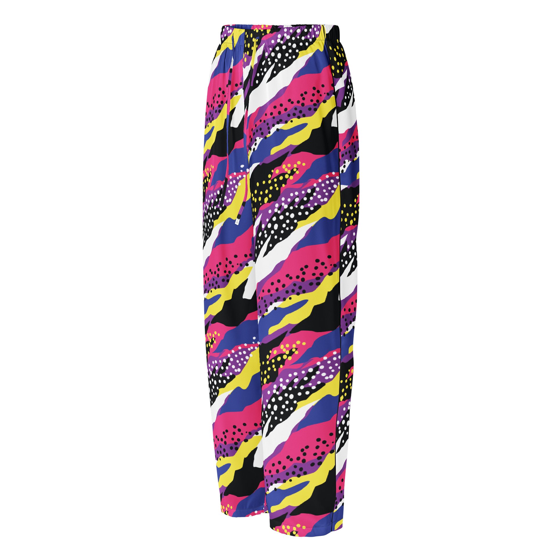 Retro 90s Cyber-Pop Waves | Vibrant All-Over Print Pajama Pants product image (4)