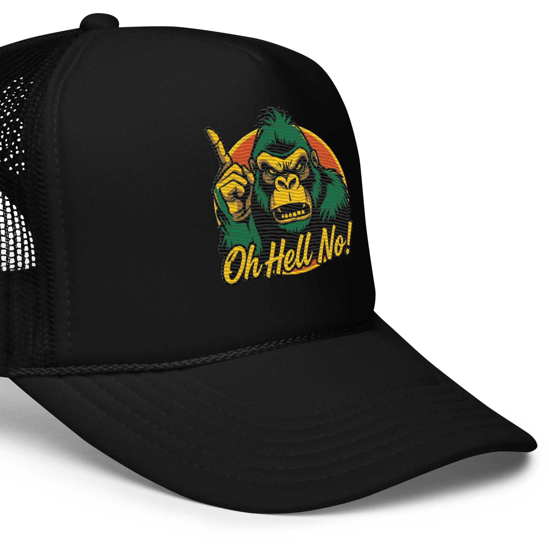 Oh Hell No Funny Green Color Design Trucker Hat product image (2)