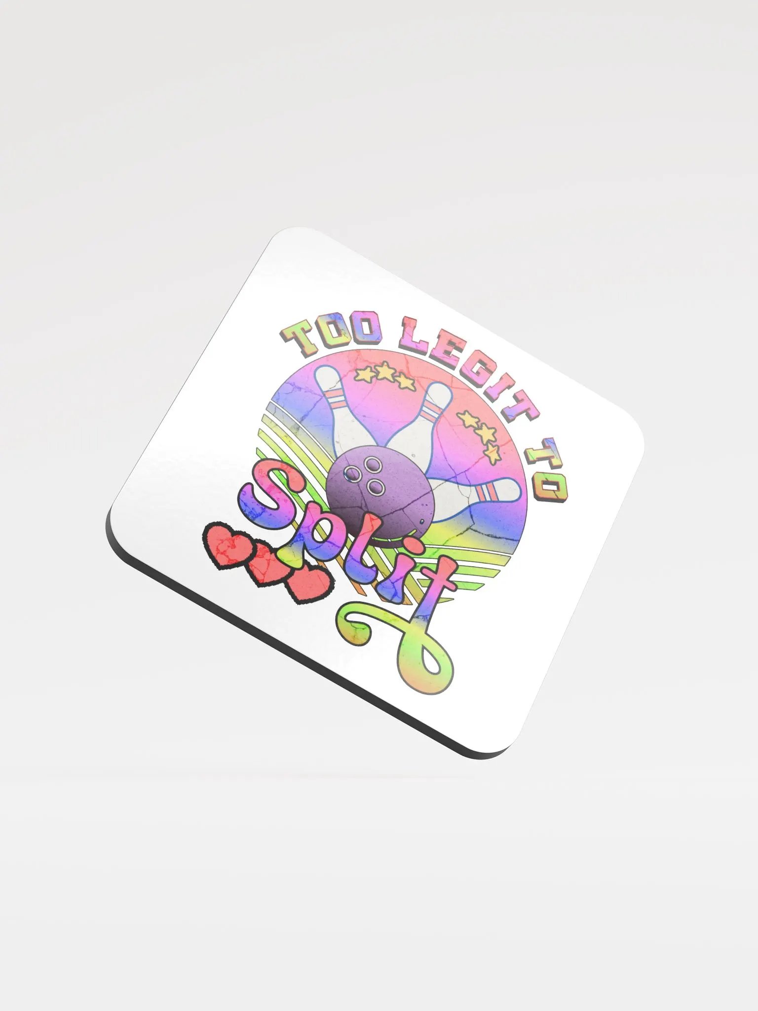 Too Legit To Split Bowling Retro Motion Cork Coaster product image (2)